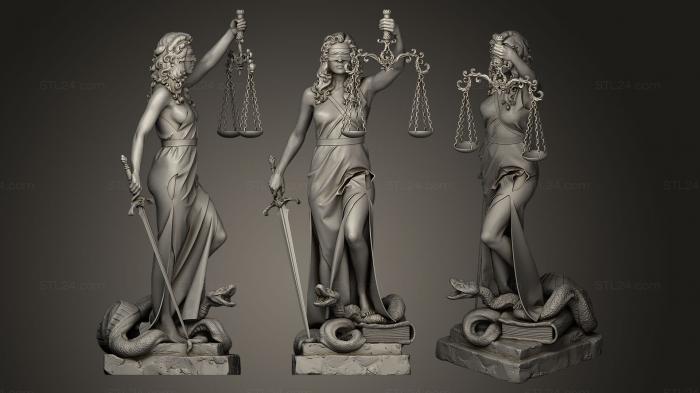 Статуэтки и статуи разные (Леди правосудия, STKR_0023) 3D модель для ЧПУ станка